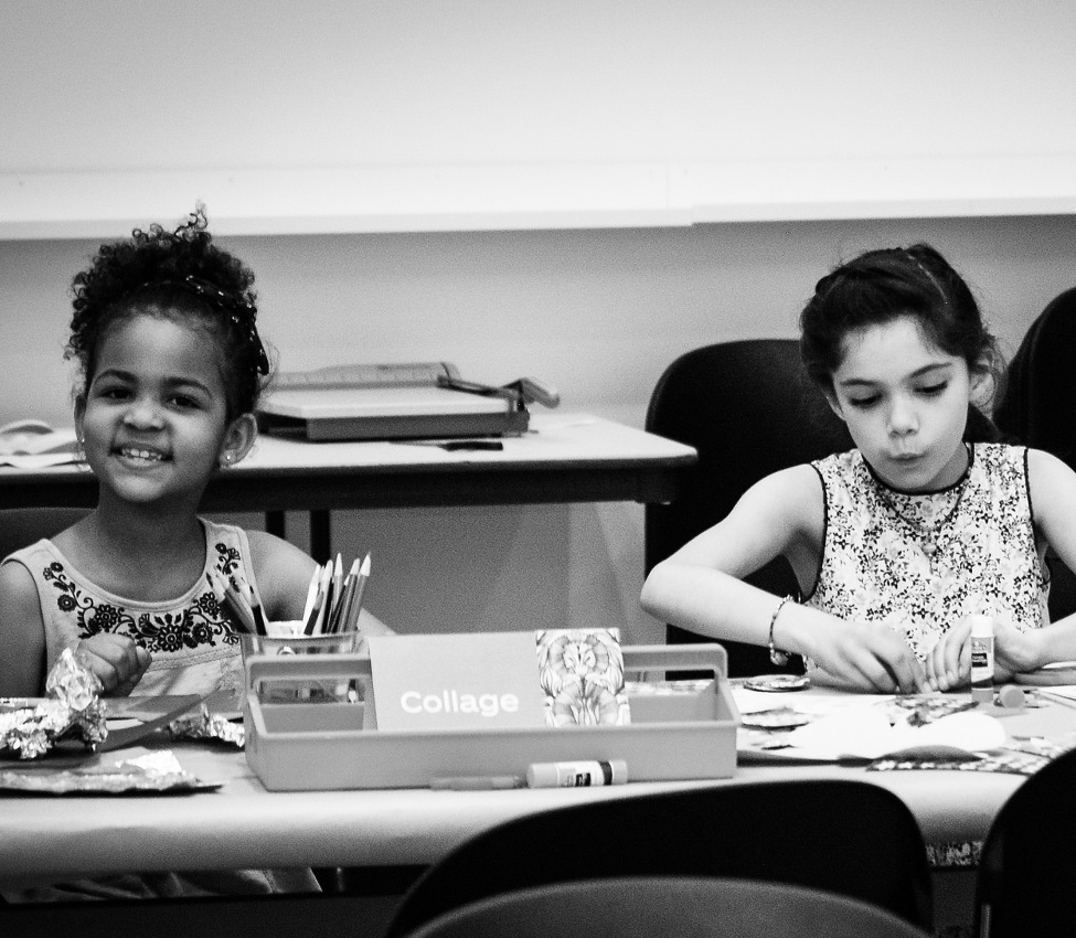 Children making collages