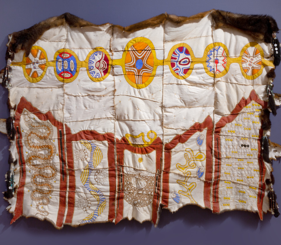 Kerri Clarke, Maree Clarke, Mitch Mahoney, Molly Mahoney - Seven Sisters Possum-Skin Cloak, 2022