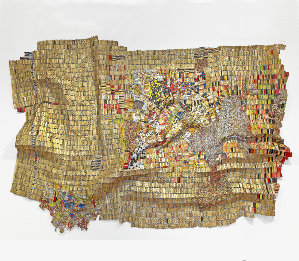 El Anatsui (Ghanaian, b. 1944), New World Map, 2009, aluminum and copper wire