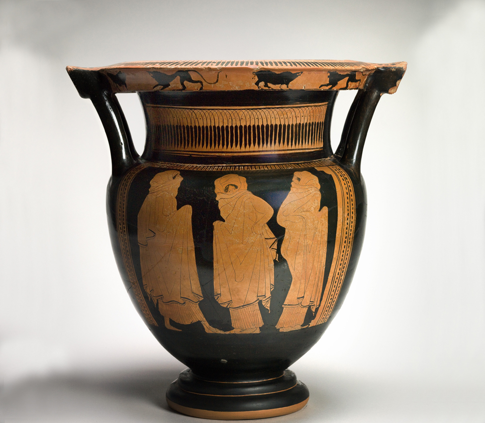 Eupolis Painter (Greek, ca. 450-440 BCE), Column krater with veiled dancers