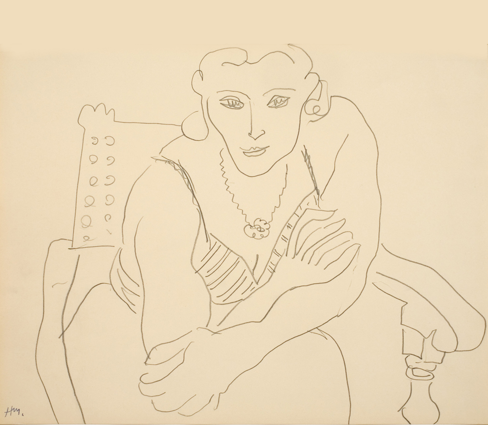 Henri Matisse (French, 1869-1954), Femme en fauteuil (Woman in chair), 1935, pencil on paper, collection of The Pierre and Tana Matisse Foundation, 346.203120