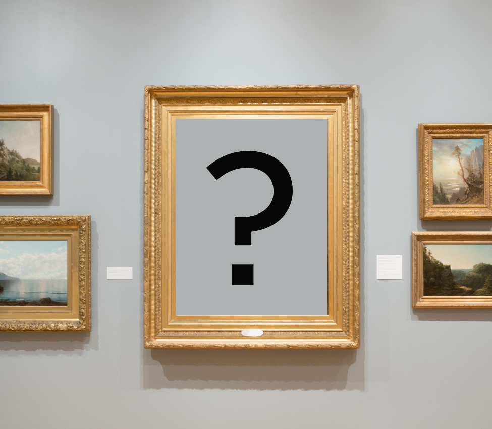 Empty frame with question mark, MHCAM gallery