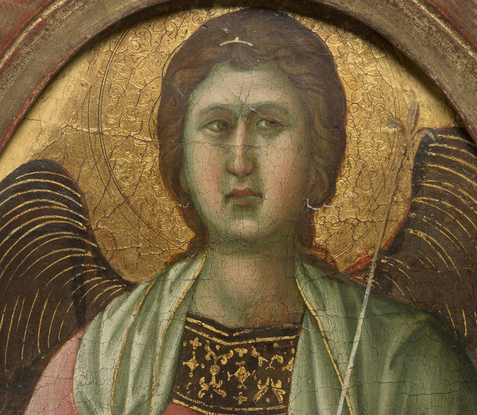 Duccio (Italian, Sienese, ca. 1255-before 1319), Detail of an Angel (pinnacle from the Maestà altarpiece), ca. 1308-1311