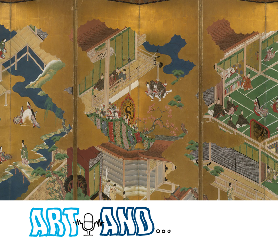 Masamitsu Kano, also known as Eishunsai (Japanese, d. 1765), Six-fold screen with scenes from Tale of Genji (detail)