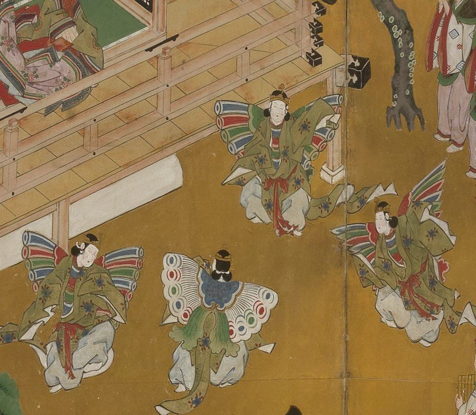 Masamitu Kano, also known as Eishunsai (Japanese, d. 1765), Six-fold screen with scenes from Tale of Genji (detail), mid 18th century