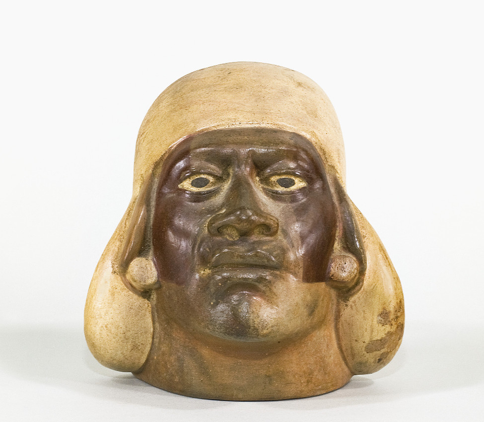 Unknown (Moche), Portrait head vessel, 200-500 CE