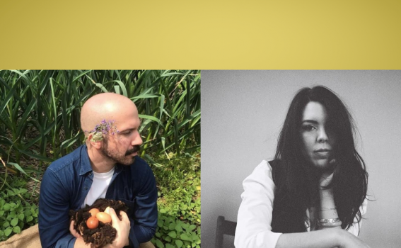Two photos of the new faculty Lucas de Lima and T Kira Māhealani Madden on a yellow background.