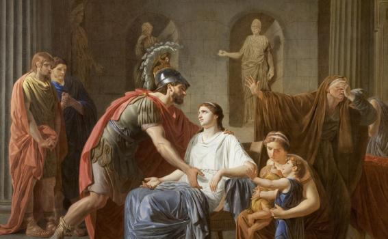 Etienne Aubry (French, 1745-1781), Les Adieux de Coriolan à sa Femme au moment qu'il part pour se rendre chez les Volsques (detail), ca. 1780 Etienne Aubry (French, 1745-1781), Les Adieux de Coriolan à sa Femme au moment qu'il part pour se rendre chez les Volsques (detail), ca. 1780
