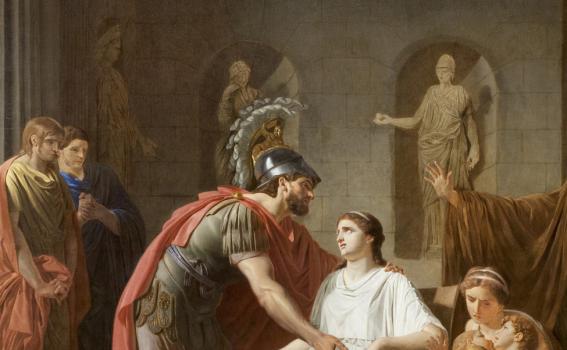 Etienne Aubry (French, 1745-1781), Les Adieux de Coriolan à sa Femme au moment qu'il part pour se rendre chez les Volsques (detail), ca. 1780 Etienne Aubry (French, 1745-1781), Les Adieux de Coriolan à sa Femme au moment qu'il part pour se rendre chez les Volsques (detail), ca. 1780