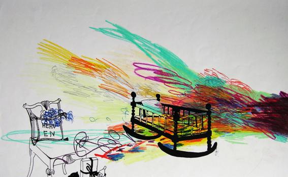 Samuel Lopes, "Untitled," 2009, Color Pencil and Screenprint