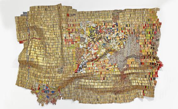 El Anatsui (Ghanaian, b. 1944), New World Map, 2009, aluminum and copper wire