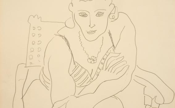 Henri Matisse (French, 1869-1954), Femme en fauteuil (Woman in chair), 1935, pencil on paper, collection of The Pierre and Tana Matisse Foundation, 346.203120
