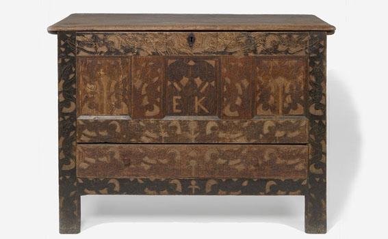 Maker Unknown (American; British), EK Hadley Chest, ca. 1700