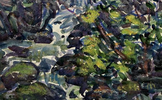 Maurice Prendergast (American, 1858-1924), The Waterfall (detail), 1920-23