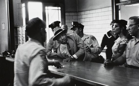 Charles Moore (American, 1931-2010), Dr. Martin Luther King, Jr. is arrested for loitering outside a courtroom where his friend and associate Ralph Abernathy is appearing for a trial, from Pictures That Made a Difference: The Civil Rights Movement, 1958 Charles Moore (American, 1931-2010), Dr. Martin Luther King, Jr. is arrested for loitering outside a courtroom where his friend and associate Ralph Abernathy is appearing for a trial, from Pictures That Made a Difference: The Civil Rights Movement, 1958