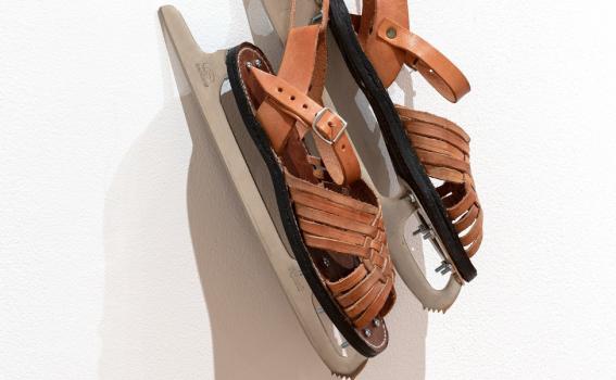 Hector Dionicio Mendoza (Mexican, b. 1969), Immigrant Shoes (detail), 2010