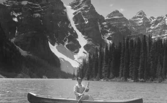 Tseng Kwong Chi (American, born China, 1950-1990), Lake Moraine, Northwest Territories, Canada (detail), 1968 (printed in 2008)