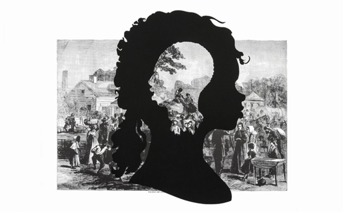 Kara Walker (American, b. 1969), Exodus of Confederates from Atlanta, from the series Harper's Pictorial History of the Civil War (Annotated), 2005