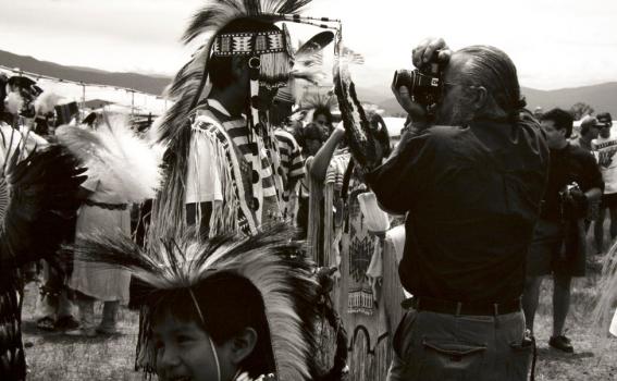 Zig Jackson (Mandan, Hidatsa, Arikara, American, b. 1957), Indian Photographing Tourist Photographing Indian, #1 of 4, Taos, New Mexico (detail), 1992 negative, 2018 print Zig Jackson (Mandan, Hidatsa, Arikara, American, b. 1957), Indian Photographing Tourist Photographing Indian, #1 of 4, Taos, New Mexico (detail), 1992 negative, 2018 print