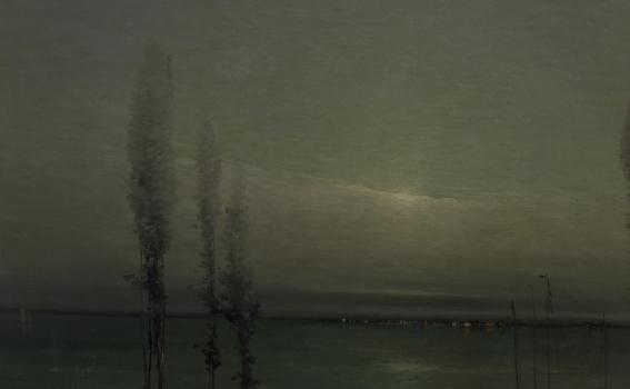 Leon Dabo (American, 1868-1960), Moonlight Waterscape (detail), ca. 1900-1910