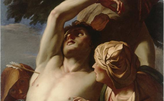 Daniel Seiter (Austrian, 1649-1705), Saint Sebastian Tended by Saint Irene (detail), ca. 1680