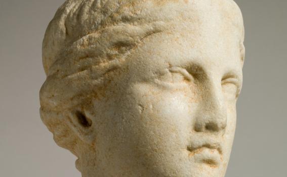 Unknown (Greek), Head of a woman, possibly Aphrodite (detail), Hellenistic Period; 3rd-1st century BCE