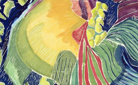 Aline Feldman (American, b. 1928), Hillside Unfurling (detail), 1995 Aline Feldman (American, b. 1928), Hillside Unfurling (detail), 1995