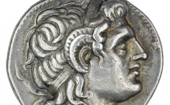 Minted under Lysimachus (Greek; Hellenistic), Tetradrachm of Deified Alexander III, the Great (detail), 360-281 BCE Minted under Lysimachus (Greek; Hellenistic), Tetradrachm of Deified Alexander III, the Great (detail), 360-281 BCE