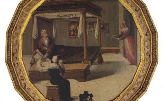 Master of the Chigi-Saracini Desco (Italian, active ca. 1510-1540), Desco da Parto (Birth Tray) (detail), 1520-1540