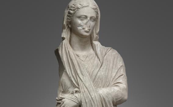 Portrait Statue of a Woman, Roman, 1st century B.C.–early 1st century A.D. Marble. Yale University Art Gallery, Yale University Art Gallery