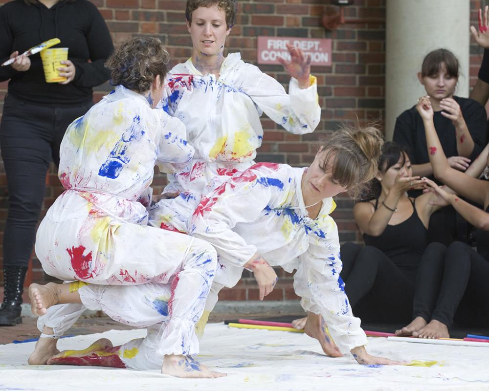 Student dancers perform outside the Museum Student dancers perform outside the Museum