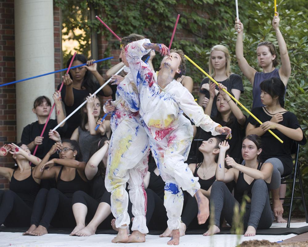 Student dancers perform outside the Museum Student dancers perform outside the Museum