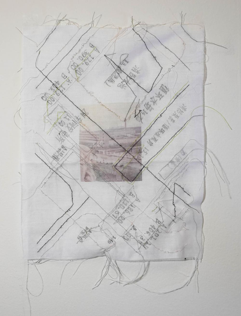 Jianing Li ’21, "Old City 02" (2021) Embroidery on fabric