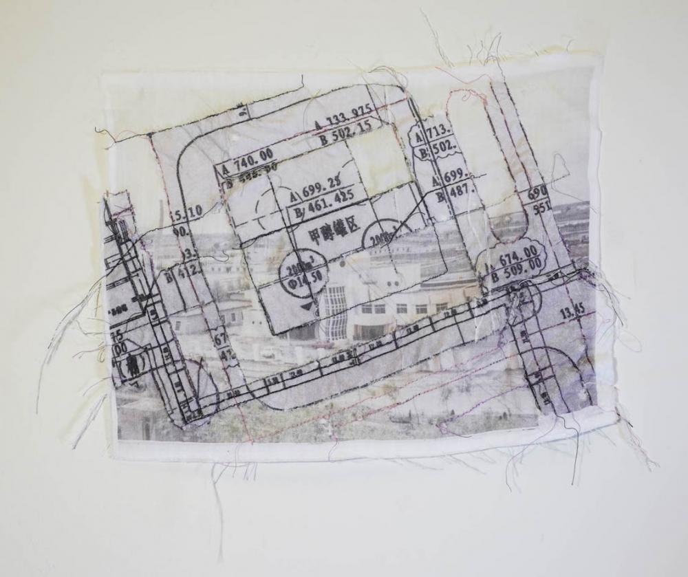 Jianing Li ’21, "Old City 03" (2021) Embroidery on fabric