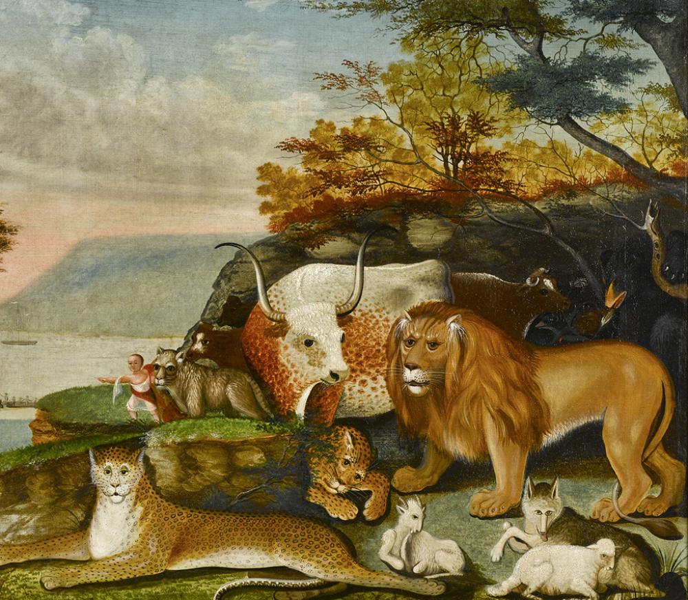 Edward Hicks (American, 1780-1849), Peaceable Kingdom, 1845-1847 Edward Hicks (American, 1780-1849), Peaceable Kingdom, oil on canvas, 1845-1847
