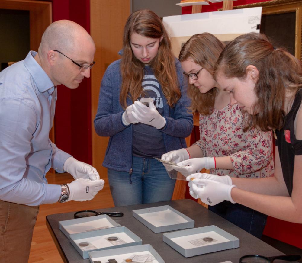 Desmond Fitz-Gibbon with students, Spring 2019