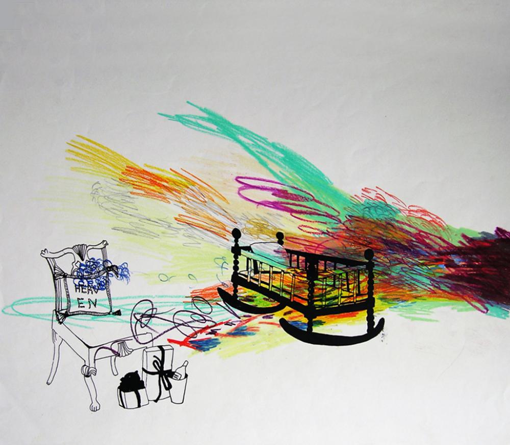 Samuel Lopes, "Untitled," 2009, Color Pencil and Screenprint