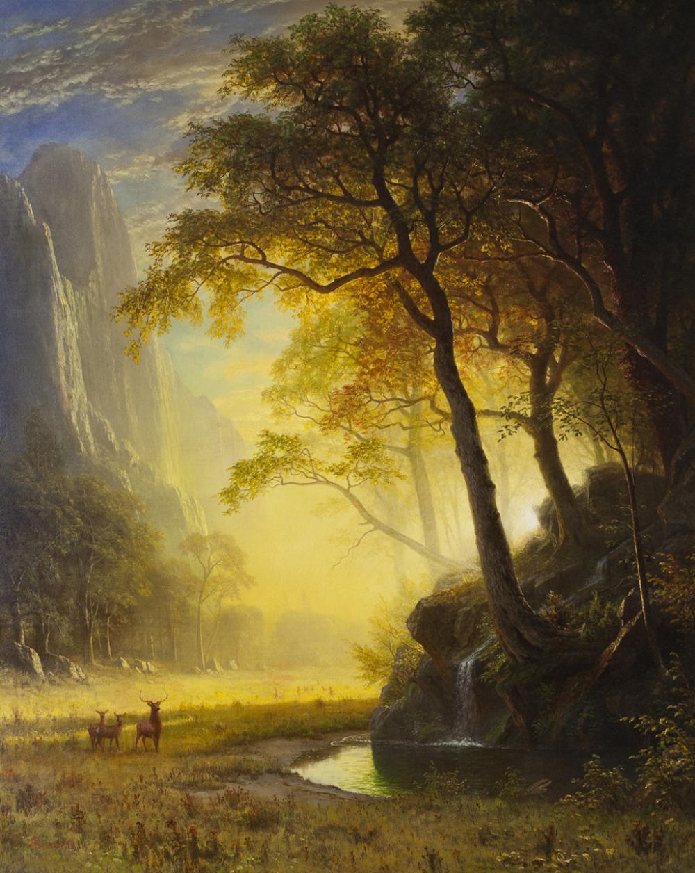 Albert Bierstadt (American, 1830-1902), Hetch Hetchy Canyon, 1875, oil on canvas, gift of Mrs. E. H. Sawyer and Mrs. A. L. Williston, 1876.2.I(b).PI Albert Bierstadt (American, 1830-1902), Hetch Hetchy Canyon, 1875, oil on canvas