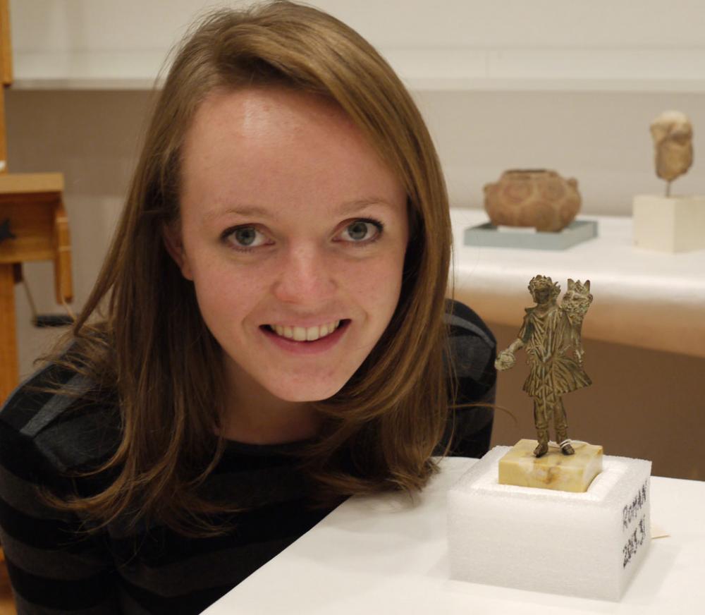 Taylor Anderson '15 with the Roman lar she researched Taylor Anderson '15 with the Roman Lar she researched