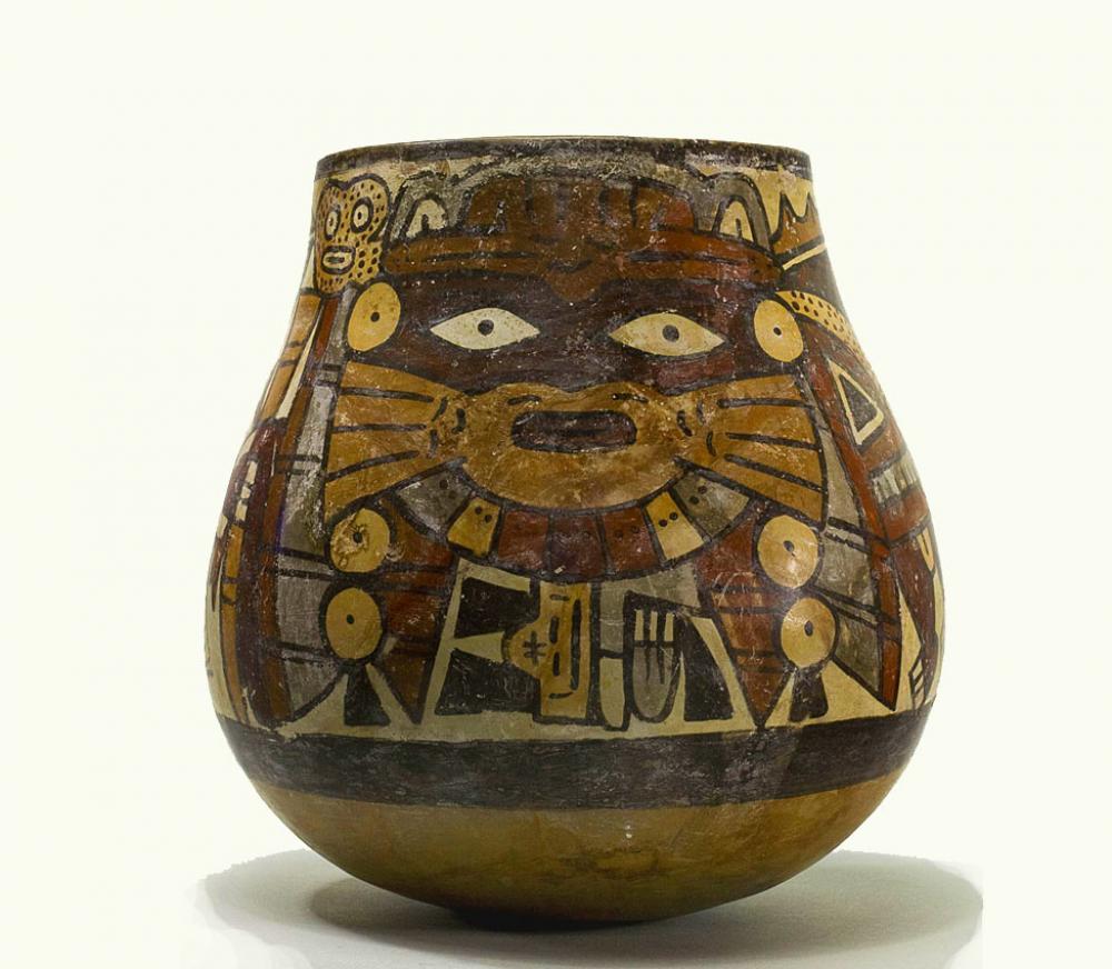 Maker Unknown (Peruvian), Nasca Vessel with anthropomorphic being Maker Unknown (Peruvian), Nasca Vessel with anthropomorphic being
