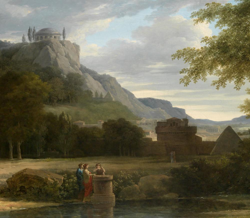 Pierre Henri de Valenciennes (French, 1750-1819), Classical Greek Landscape with Girls Sacrificing Their Hair to Diana on the Bank of a River, 1790