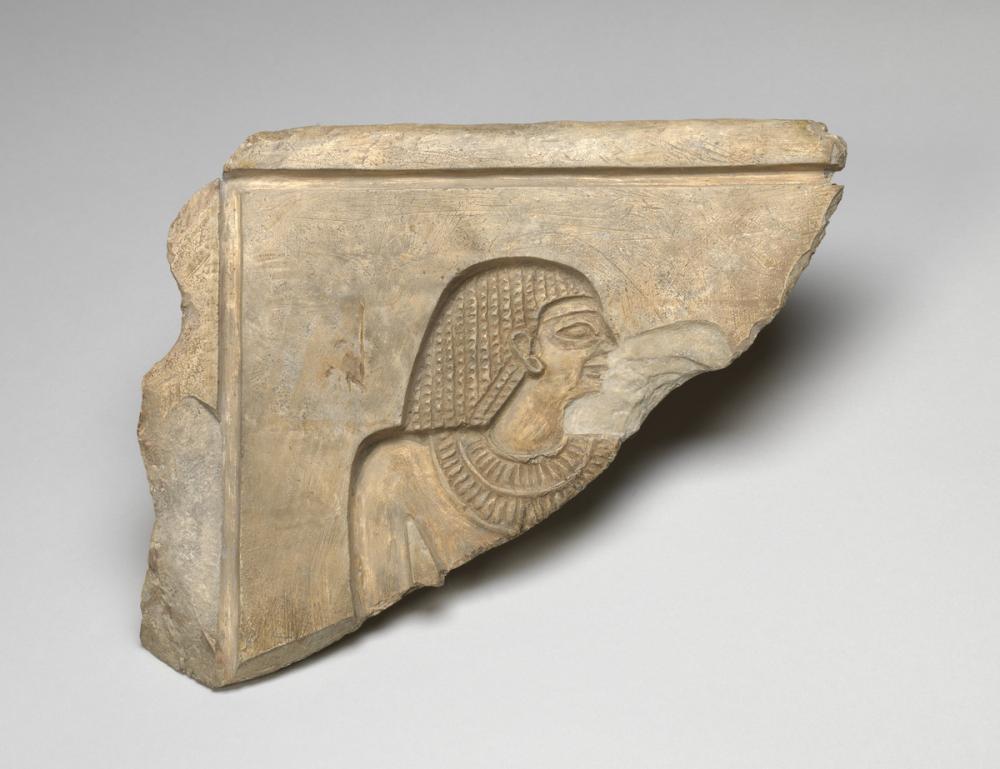 Egyptian, Stela fragment with man Egyptian, Stela fragment with man