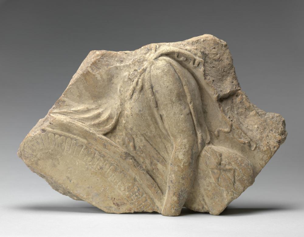 Roman, Fragment from relief of Perseus and Athena with Medusa's head; Campana relief Roman, Fragment from relief of Perseus and Athena with Medusa's head; Campana relief