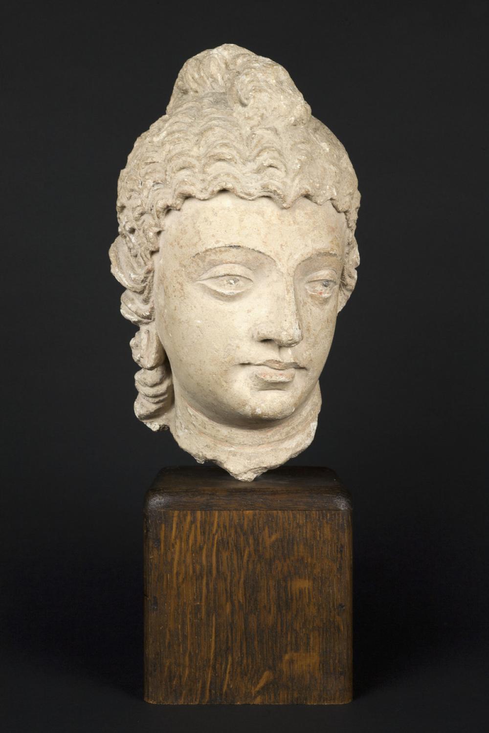 Gandharan, Head of Bodhisattva or celestial being Gandharan, Head of Bodhisattva or celestial being