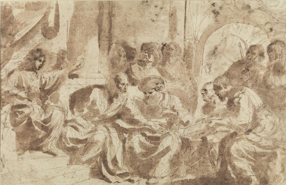 Guercino, Christ Among the Doctors, Christ Teaching in the Temple