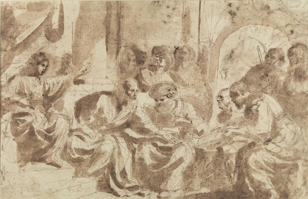Guercino, Christ Among the Doctors, Christ Teaching in the Temple Guercino, Christ Among the Doctors, Christ Teaching in the Temple