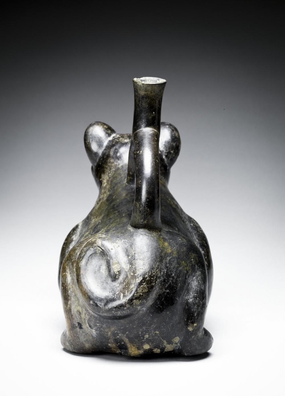 Moche, Stirrup-spouted vessel in form of feline Moche, Stirrup-spouted vessel in form of feline