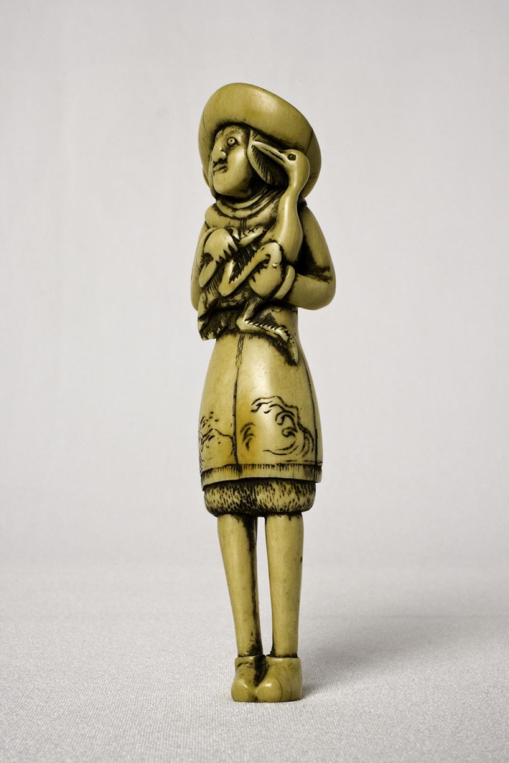 Japanese, Dutchman holding a bird Japanese, Dutchman holding a bird