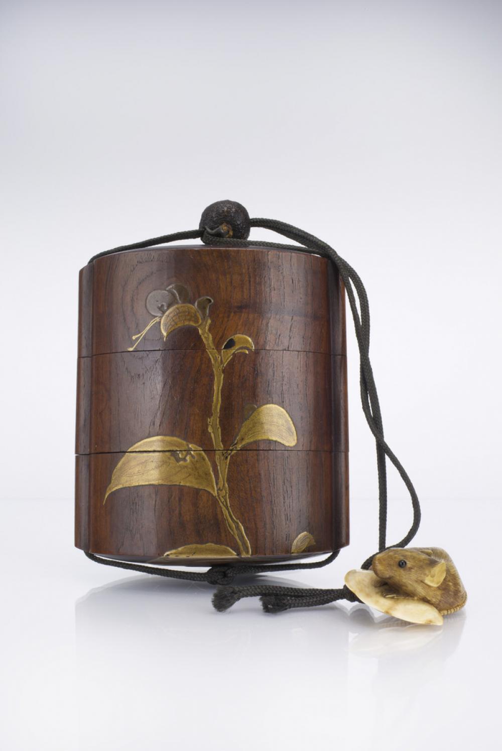 Maker Unknown (Japanese), Inro (three-part container) with lacquer work, 19th century Maker Unknown (Japanese), Inro (three-part container) with lacquer work, 19th century
