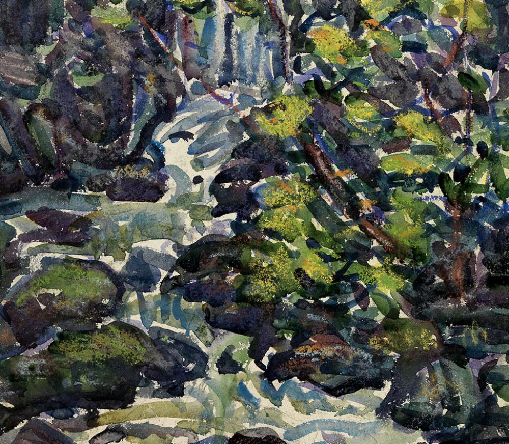Maurice Prendergast (American, 1858-1924), The Waterfall (detail), 1920-23 Maurice Prendergast (American, 1858-1924), The Waterfall (detail), 1920-23